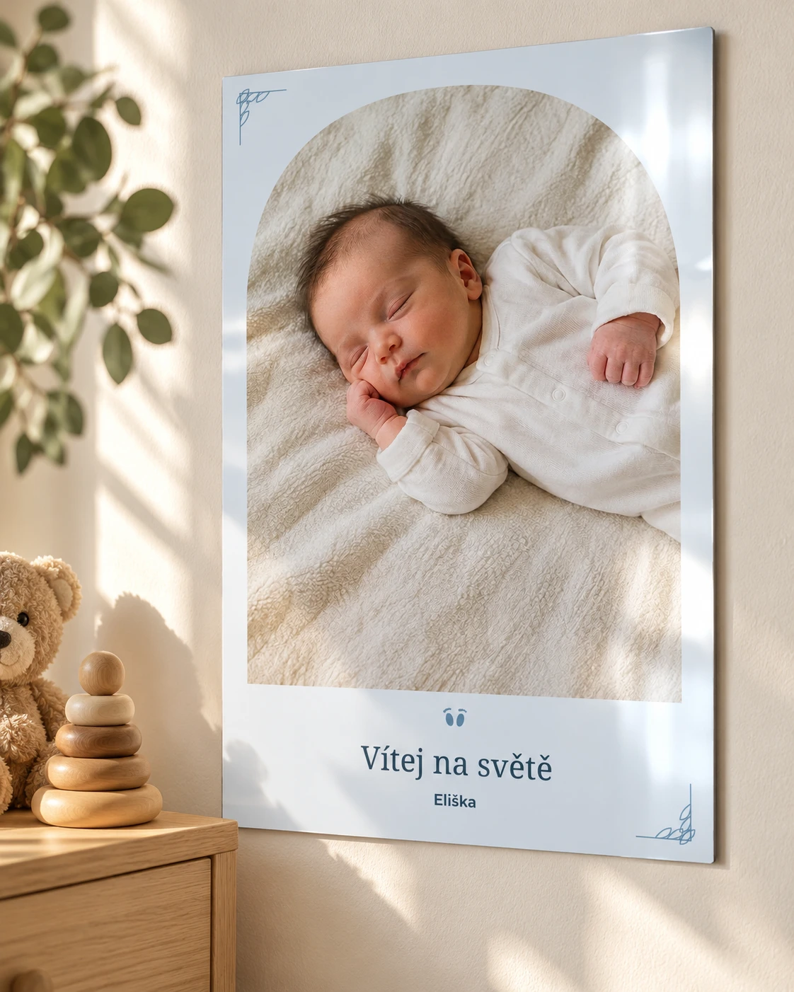 Památka na narození miminka v jemné modré